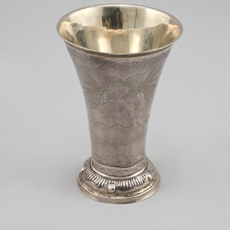 BÄGARE, silver, möjligen Thomas Lekberg, Vadstena, 1797, vikt 448 g.