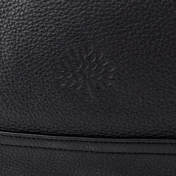 Mulberry, a black leather bag.