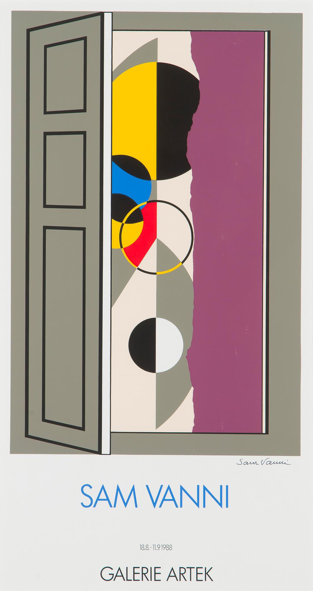 Sam Vanni, silkscreen, exhibition poster, signed Sam Vanni.