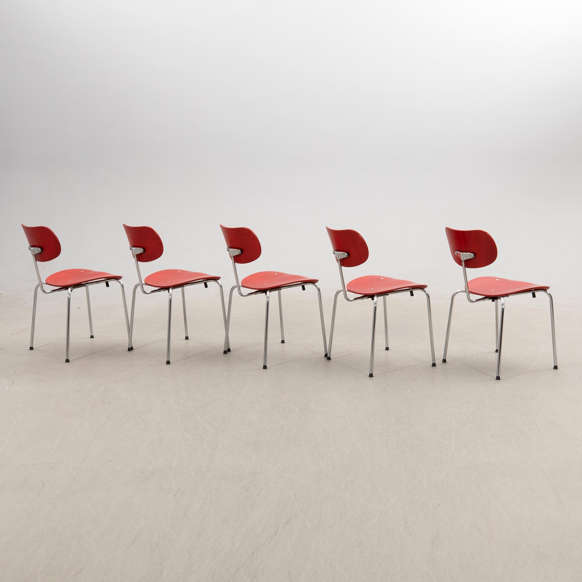 Egon Eiermann, chairs 5 pcs "SE 68", Wilde & Spieth 21st century.