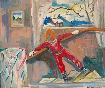 50. Eric Hallström, Boy in red overall.