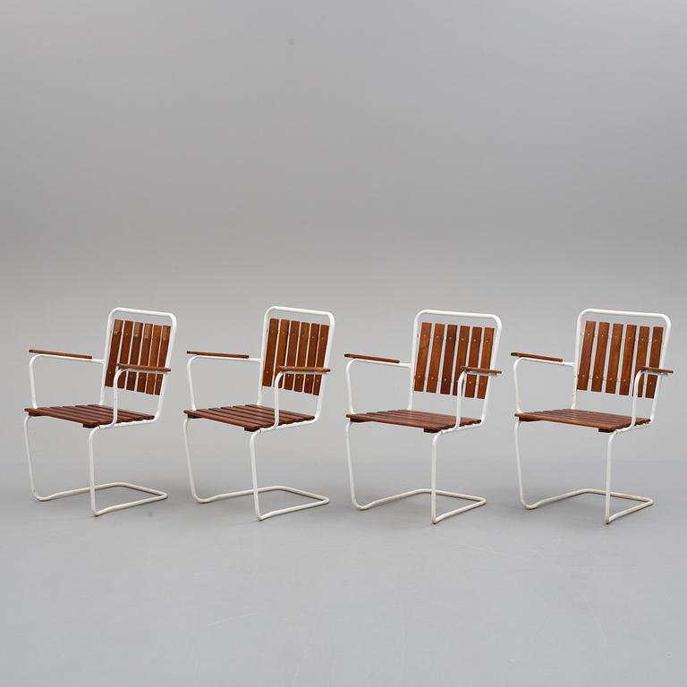 TRÄDGÅRDSGRUPP, 5 delar, 1950-/60-tal.