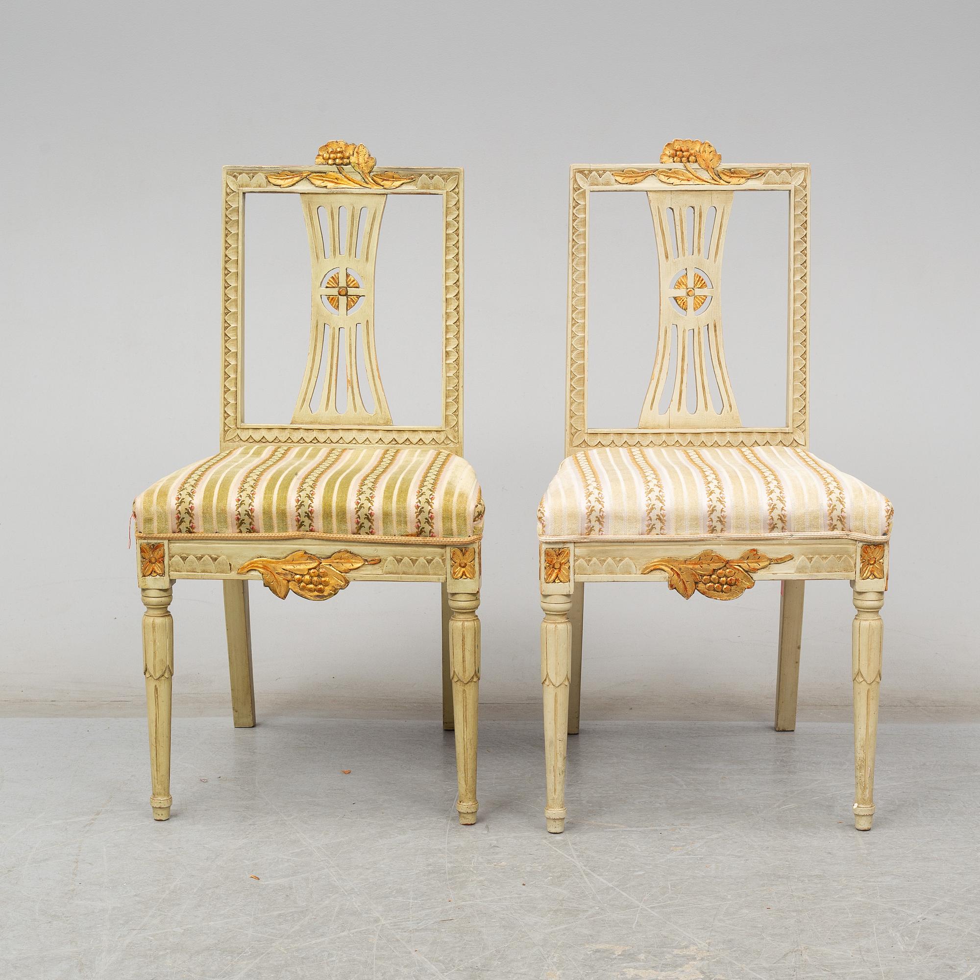 A set of six Swedish late 19th century chairs.