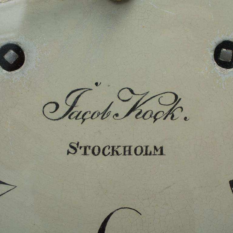 VÄGGPENDYL, Jacob Kock, Stockholm, delvis Gustaviansk, 1700-tal.