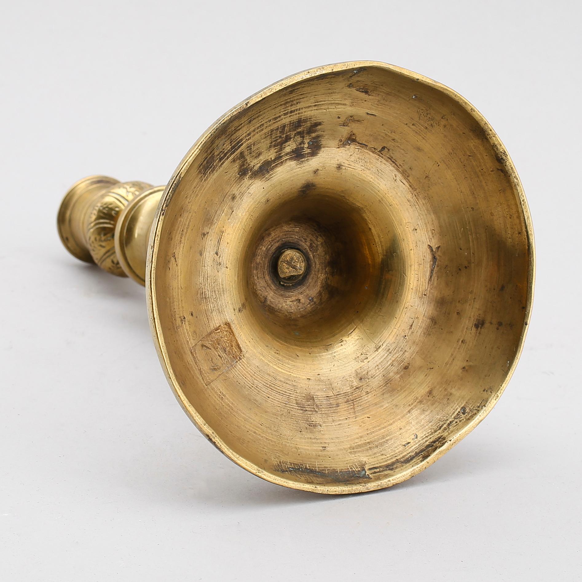 LJUSSTAKE, brons, 1600-tal.