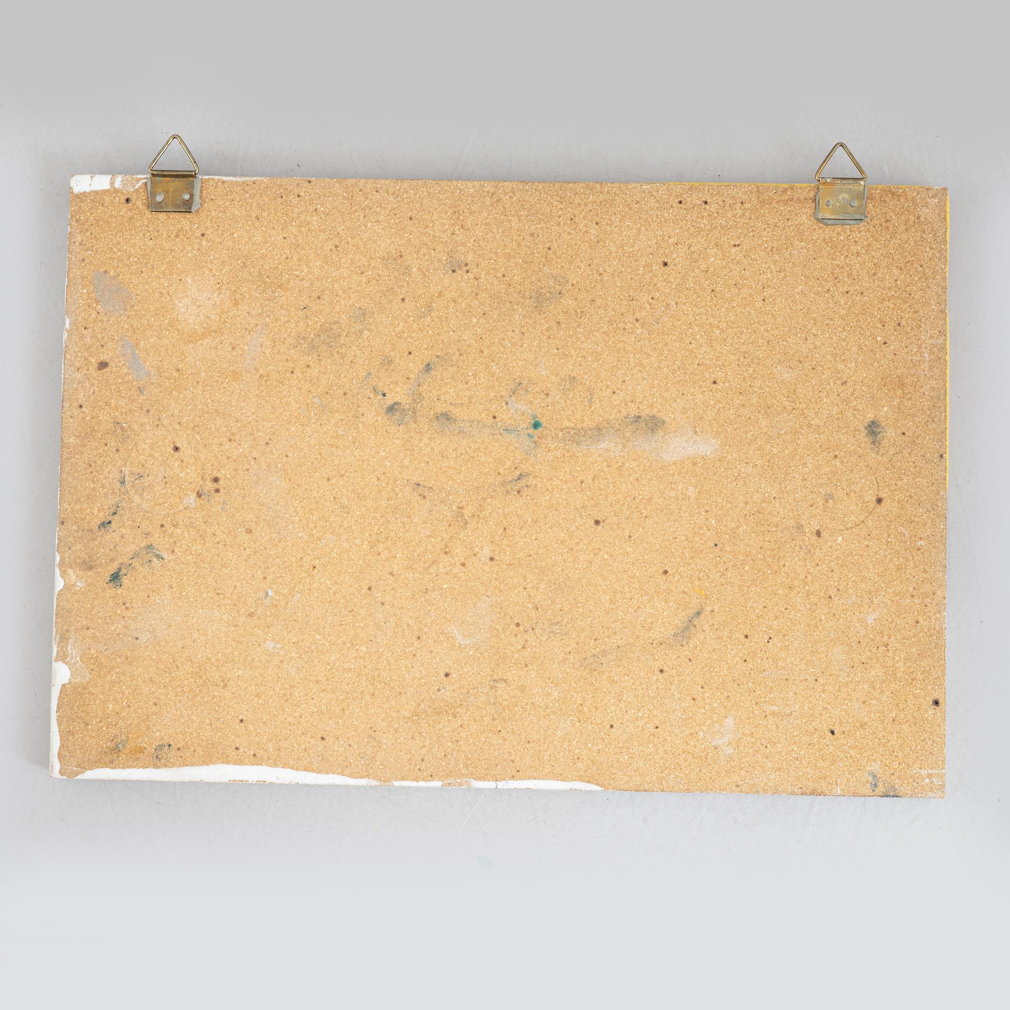 Ulrica Hydman-Vallien, a stoneware plaque, executed in her own workshop, Sweden.