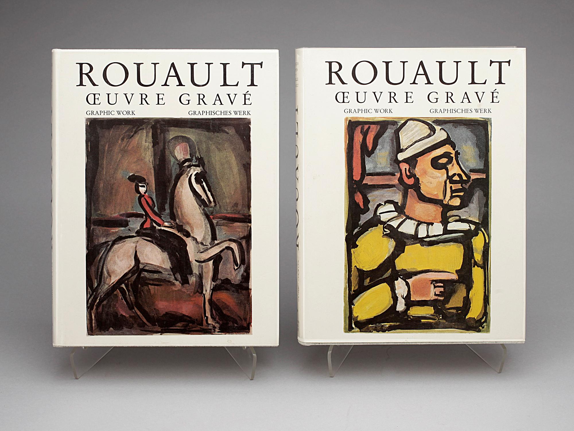 BÖCKER, 2 vol, "ROUAULT OEUVRE GRAVÉ", med originaletsning intygad o numr av Isabelle Rouault 81/100.