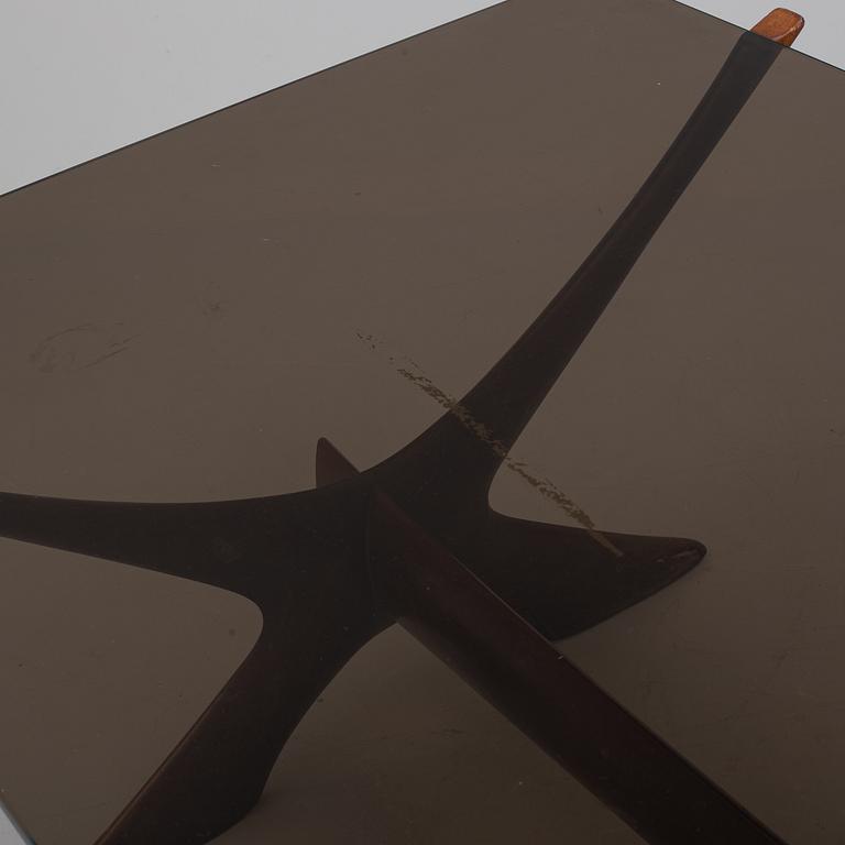 FREDRIK SCHRIEVER-ABELN, soffbord, glas och mörkt trä.