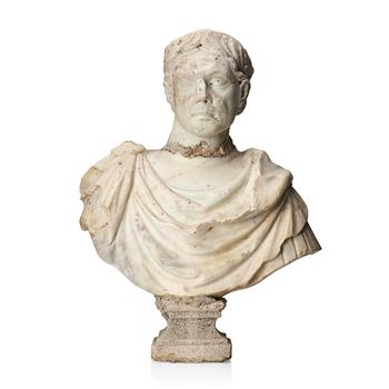 124. A presumably Italian Grand tour bust, 17th century or later.