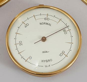 KLOCKA, BAROMETER samt HYGROMETER, bl a Fischer, 1900-talets senare hälft.