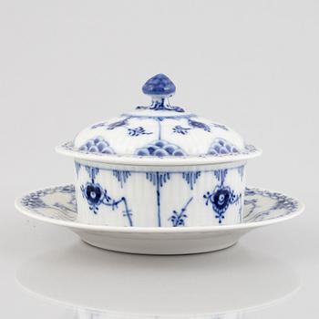 A 'Blue Fluted Half Lace' porcelain small round tureen with cover, Royal Copenhagen, model '707', 1960's/70's.