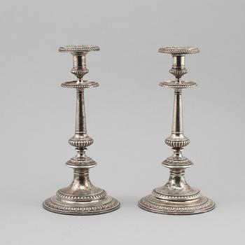 LJUSSTAKAR, ett par, silver, Johan Ludvig Friberg, Stockholm, 1884.