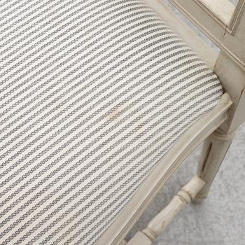 Eight Gustavian style chairs, late 20th Century.