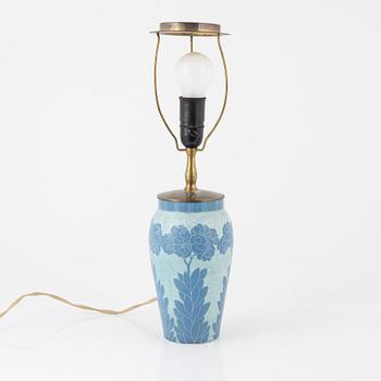 Josef Ekberg, a 'Sgrafitto' vase/table lamp, Gustavsberg, Sweden, 1913.