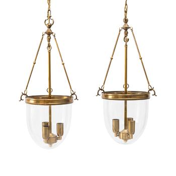 Ceiling lamps, a pair, second half of the 20th century.