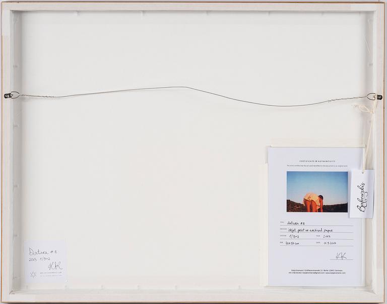 Katja Kremenic, photography, signed on label and on certificate verso. Edition 1/9+2.