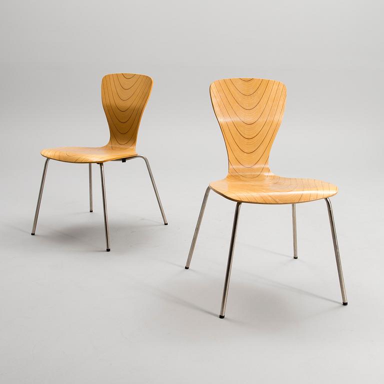 TAPIO WIRKKALA, A PAIR OF CHAIRS. Nikke. Designed in 1958. Marked Tapio Wirkkala Asko.