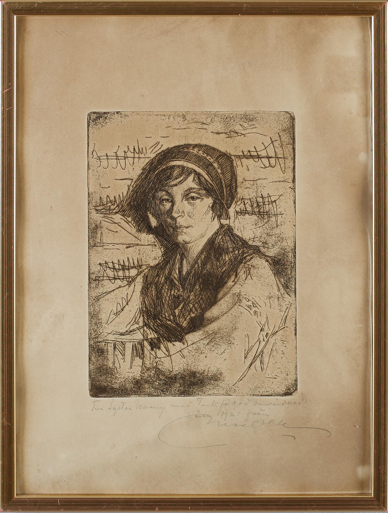 HELMER MASOLLE, 2 st, etsning, signerade.