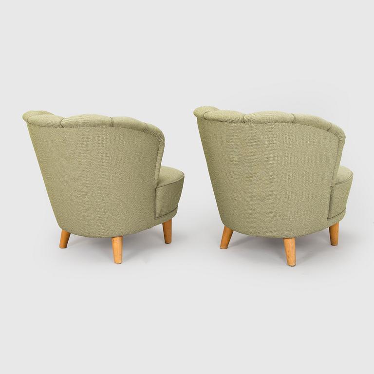 A 1950s pair of armchairs "Elisabeth" for Asko Finland.