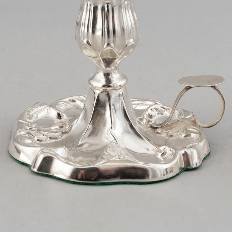 W Pettersson, nattljusstakar, ett par, silver, Åbo 1891.