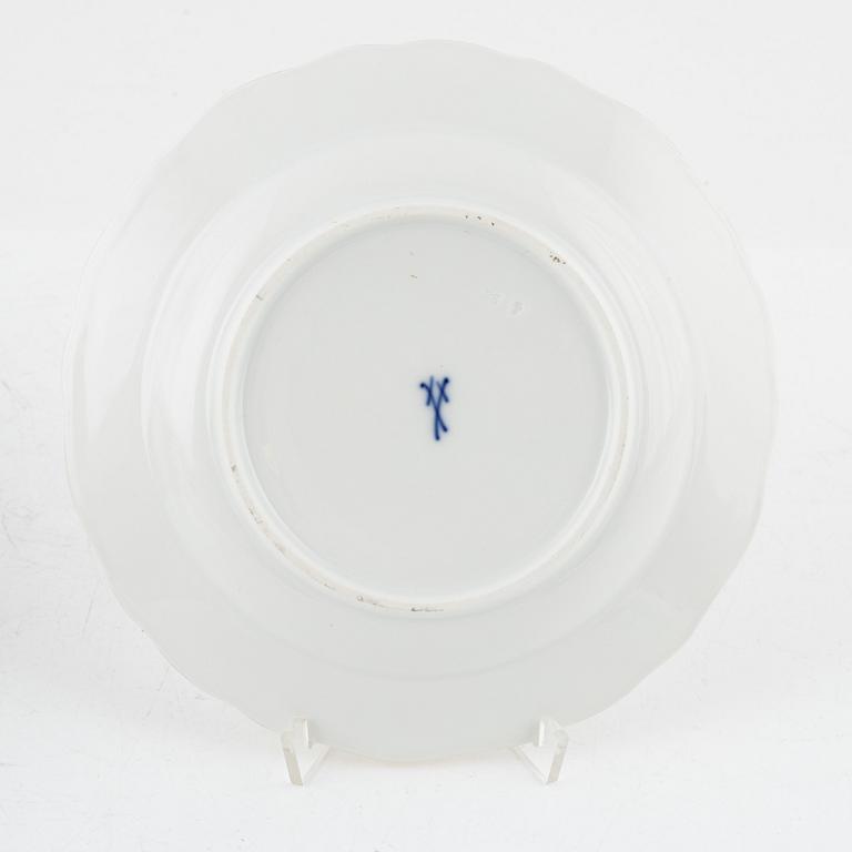 Ten porcelain small plates, Meissen, Germany, around 1900.