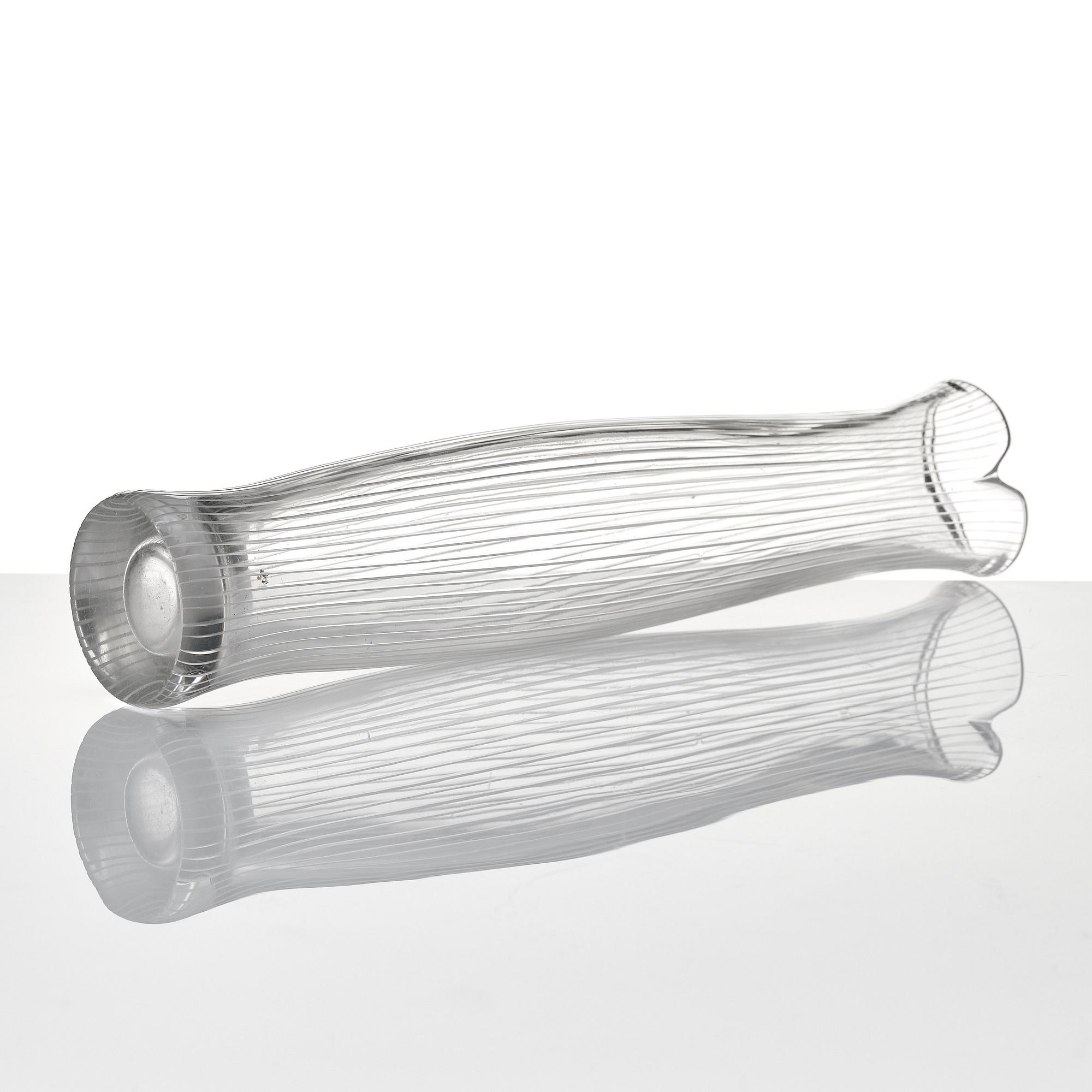 Tapio Wirkkala, a 'Tuonelas flod' glass vase, Iittala, Finland, model 3522.