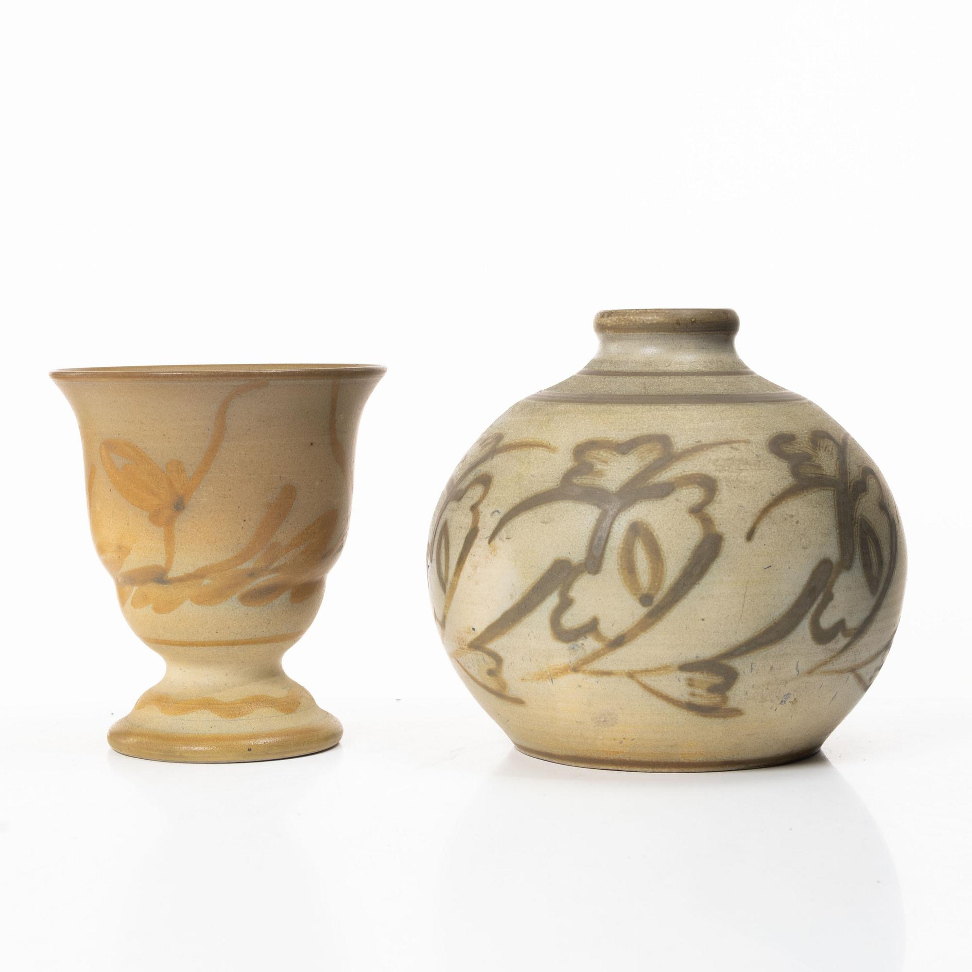 Edgar Böckman, Two stoneware vases, circa 1920.