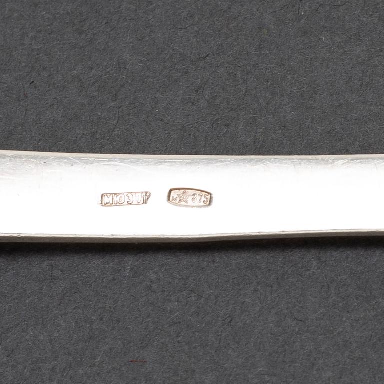 Eightteen Russian19th Century silver forks from various makers.