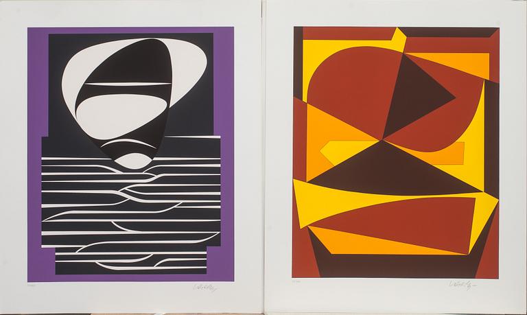 VICTOR VASARELY,  Mapp med 10 färgserigrafier, signerad o numrerad 55/100.