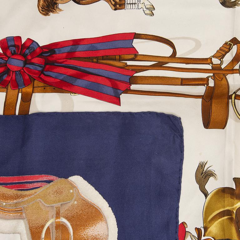 Hermès, two silk scarves.