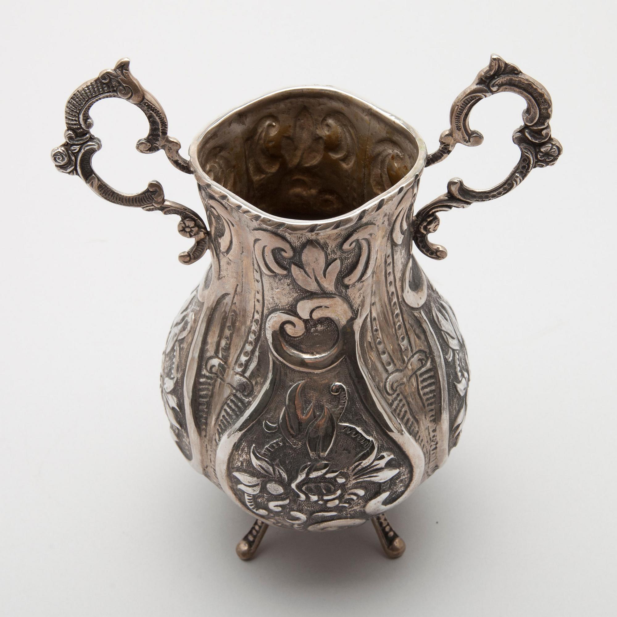 KAFFESERVIS, 4 delar, silver, Reino Johannes Harju, Helsingfors 1967. Vikt tot. 1598 g.