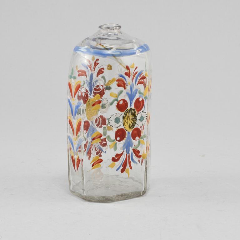 FLASKA, glas, omkring år 1900.