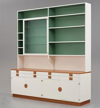 Josef Frank, a bookcase, a special edition of model nr 2255 with a showcase cabinet, Svenskt Tenn, Sweden 1960-1970s.