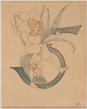 Ottilia Adelborg, "Blomstersiffror med rim", 20 + 1 pcs.