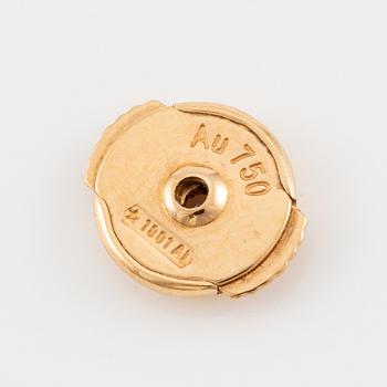 A pair of Cartier earrings in 18K gold set with round brilliant-cut diamonds.