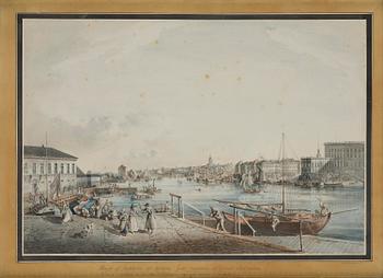 911. Johan Fredrik Martin, ”Stockholm åt Saltsjön" ("Utsigt af Stockholm tagen ifrån ingången till Blasieholmen").
