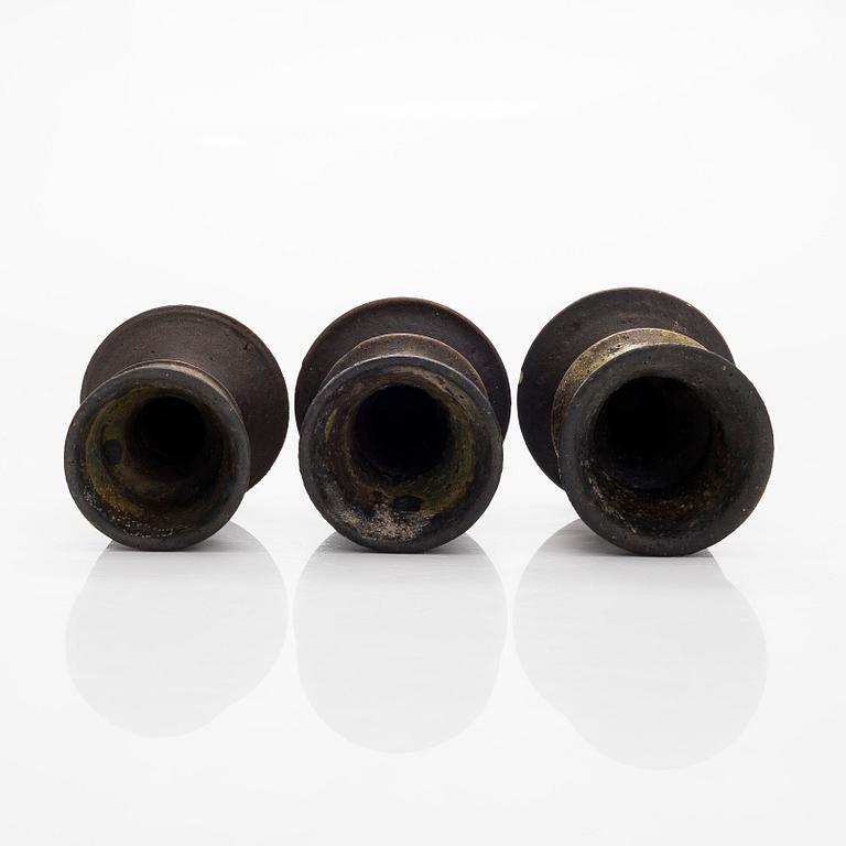 Liisa Hallamaa, munakuppeja, 7+3 kpl, kivitavaraa, signeerattu LH Arabia.