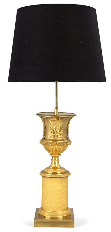 An Empire urn/lamp.