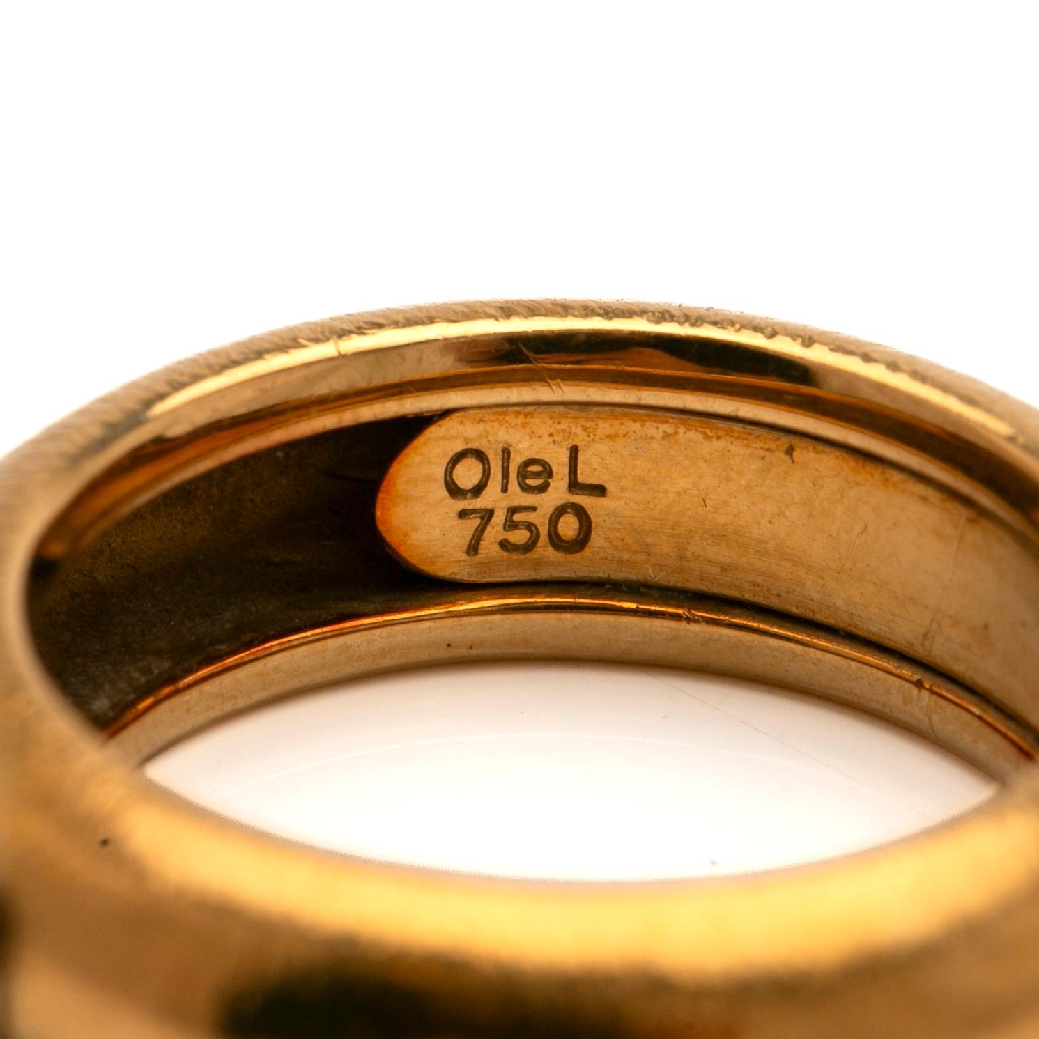 Ole Lynggaard, Ring, 18K gold, set with a brilliant-cut diamond weighing 0.06 ct.