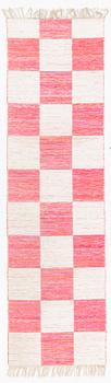 Margit Thorén, a double-woven rag rug runner, 'Schackrutan', Svenskt Tenn, c. 315 x 90 cm.