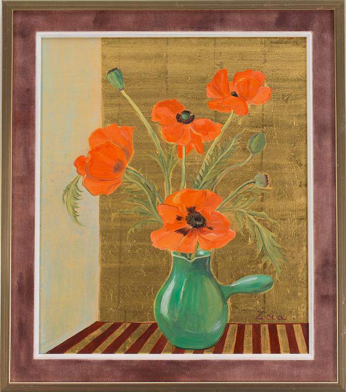 ZOIA KRUKOVSKYA LAGERKRANS, oil on panel, signed.