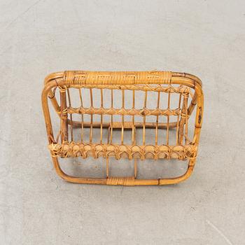 A bamboo and rattan newspaper stand mid 1900s.