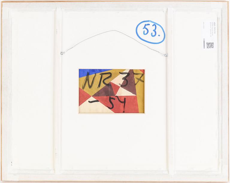 HARRY BOOSTRÖM, gouache. Signerad. Numrerad 37 och daterad -54 a tergo.