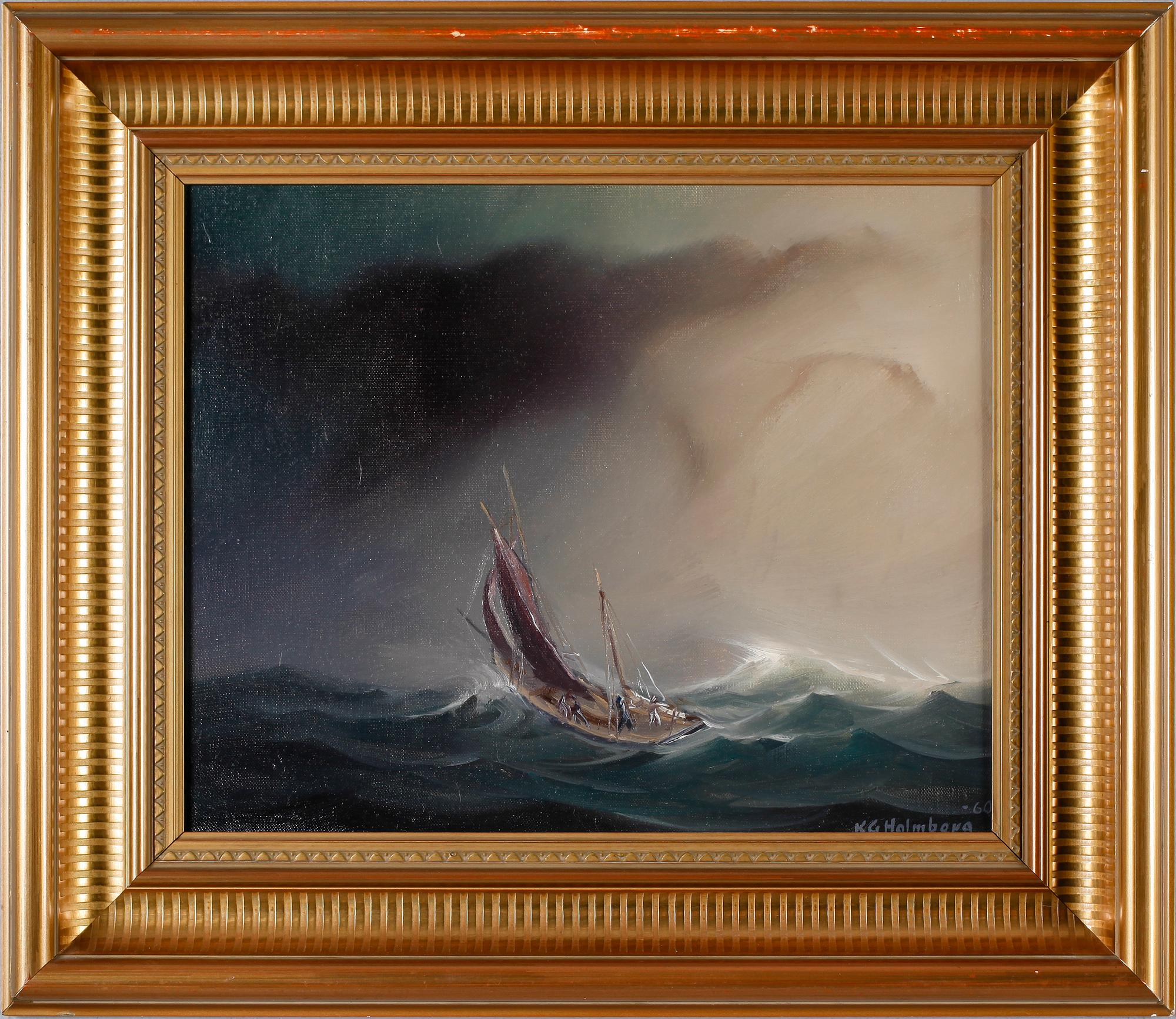 KARL GUSTAV HOLMBERG, olja på pannå, signerad och daterad -60.