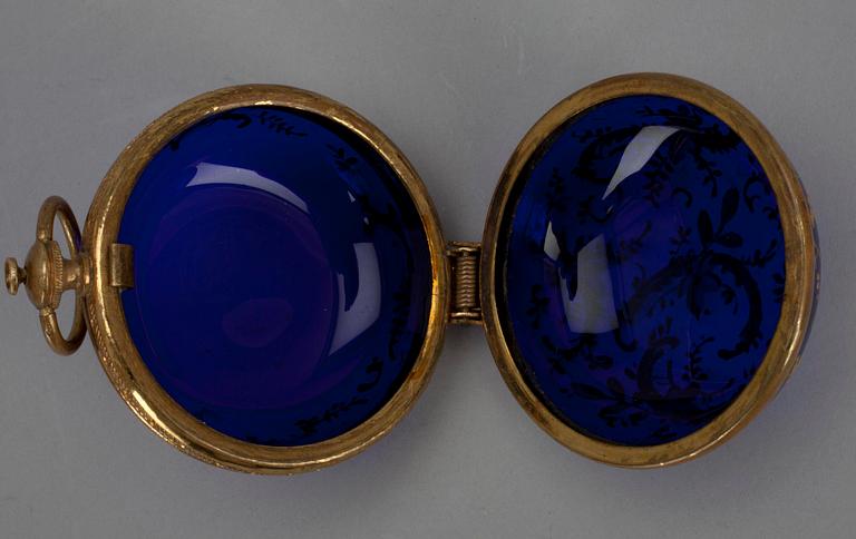 DOSA, glas samt förgylld mässing, Ryssland 1800-talets slut.