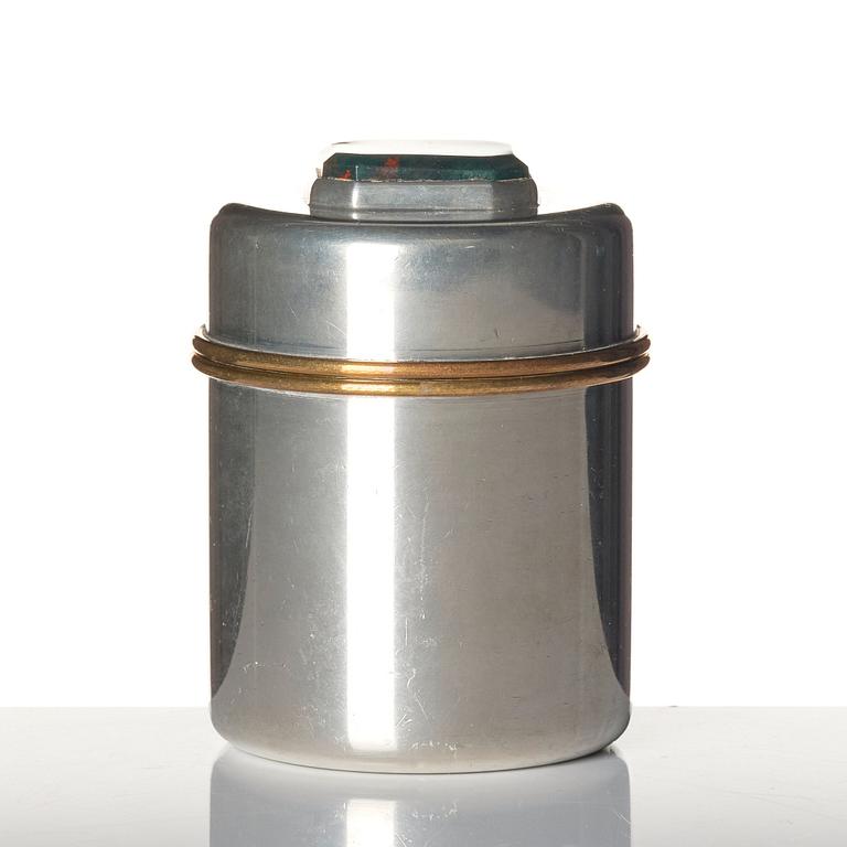 Estrid Ericson, a pewter and heliotrope lidded jar model "A 1485", Firma Svenskt Tenn, Stockholm 1952.