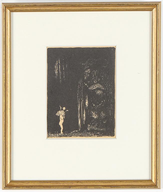 JOHN BAUER, 10 litografier, ur sviten "Troll", osignerade.
