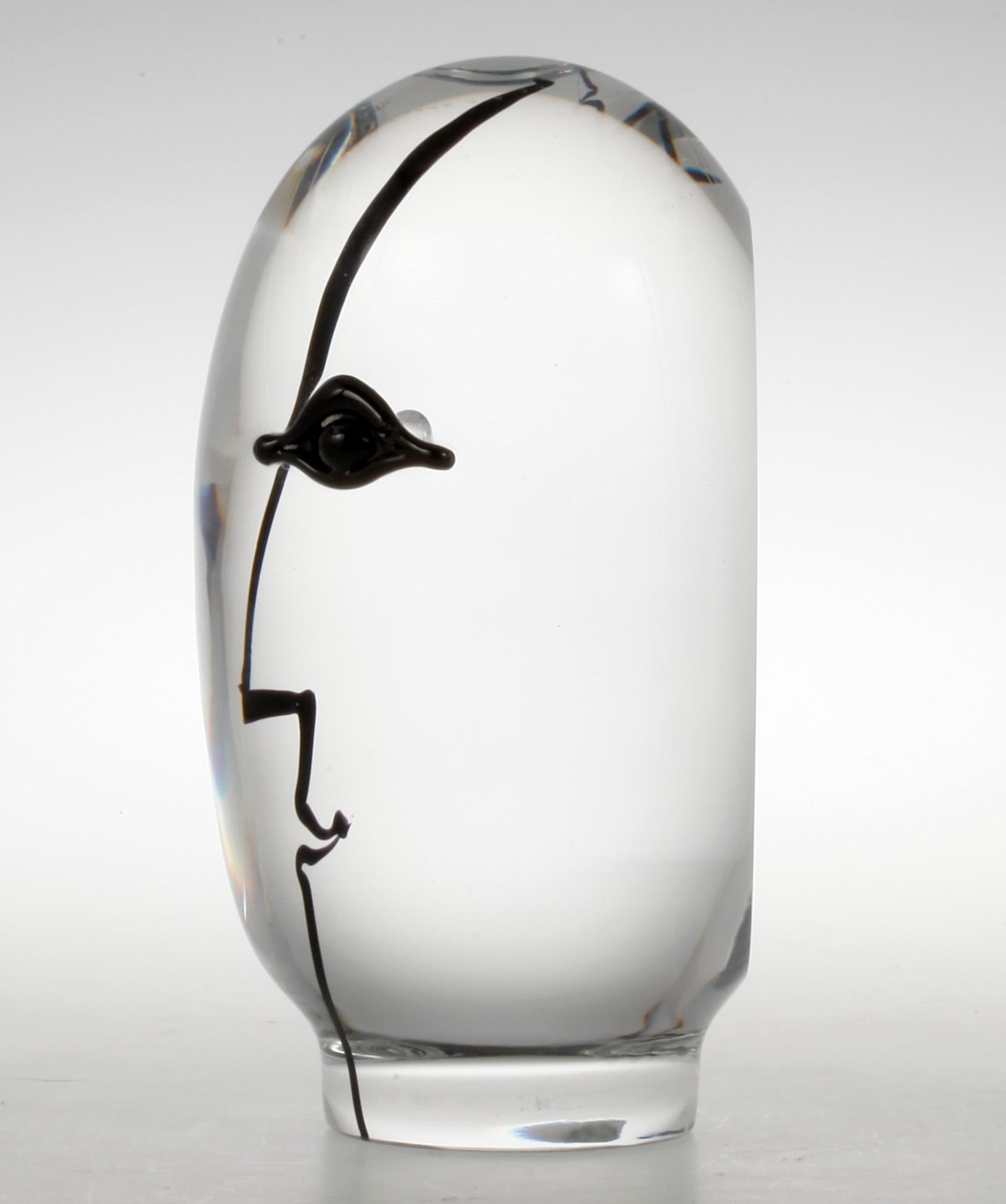 GÖRAN WÄRFF, skulptur "Dykarens upptäckt" glas, signerad, Kosta Boda unik.