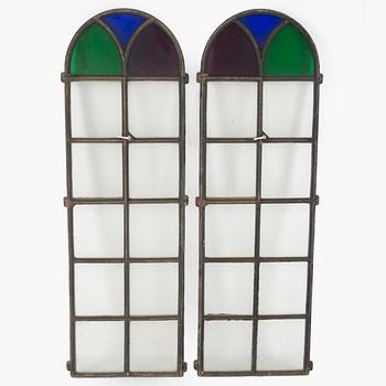 A pair of cast iron and glass windows, first half of the 20th century.