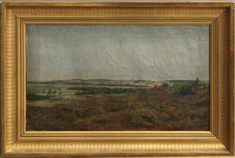 OKÄND KONSTNÄR, olja på duk. Bär sign, Schmidt?, 1800/1900-tal.